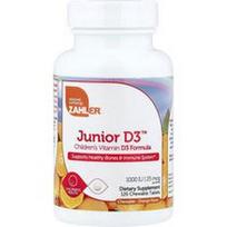 Zahler, „Junior D3™“, vaikams skirtas vitamino D3 preparatas, apelsinų skonio, 25 mcg (1000 TV), 120 kramtomųjų tablečių