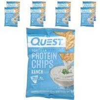 Quest Nutrition, Tortilijos stiliaus baltymų traškučiai, ranča, 8 maišeliai, po 1.1 uncijos (32 g)