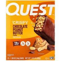 Quest Nutrition, Baltymų batonėlis, traškus šokoladinis ir žemės riešutų sviesto skonio, 12 batonėlių po 54 g (1,9 uncijos)
