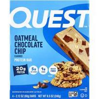 Quest Nutrition, Baltymų batonėlis, avižinių dribsnių šokolado drožlės, 4 batonėliai, po 2.12 uncijos (60 g)