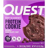 Quest Nutrition, Baltyminis sausainis, dvigubas šokolado drožlė, 4 sausainiai, po 2,08 uncijos (59 g)