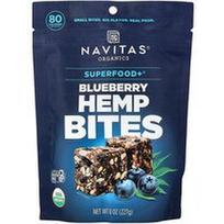 Navitas Organics, „Superfood+®“, kanapių kąsneliai, mėlynių skonio, 227 g