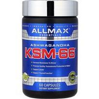 ALLMAX, Essentials, Ashwagandha KSM-66®, 60 kapsulių (300 mg vienoje kapsulėje)