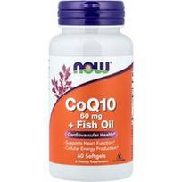 NOW Foods, CoQ10 + žuvų taukai, 60 minkštųjų kapsulių