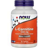 NOW Foods, L-karnitinas, 1 000 mg, 50 tablečių