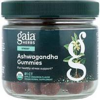 Gaia Herbs, Ašvagandos guminukai su obuoliais ir cinamonu, 81 vnt.
