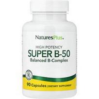 NaturesPlus, Super B-50, didelės koncentracijos, 90 kapsulių