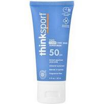 think, „Thinksport®“, skaidrus veido kremas nuo saulės su cinko oksidu, SPF 50, be kvapiklių, 59 ml