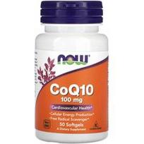 NOW Foods, CoQ10, 100 mg, 50 minkštųjų gelių