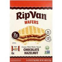 Rip Van Wafels, Vafliniai užkandžiai su kremu, šokolado ir lazdyno riešutų skonio, 6 vnt. pakuotėje po 22 g (0,78 uncijos)