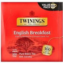 Twinings, Gryna juodoji arbata, angliški pusryčiai, 100 arbatos maišelių, 7.05 oz (200 g)