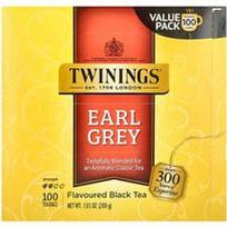 Twinings, Aromatizuota juodoji arbata, Earl Grey, 100 arbatos maišelių, 7.05 oz (200 g)