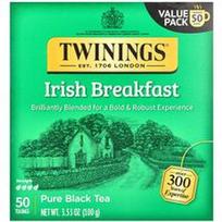 Twinings, Gryna juodoji arbata, airiški pusryčiai, 50 arbatos maišelių, 3.53 uncijos (100 g)