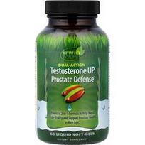 Irwin Naturals, „Testosterone UP Prostate Defense™“, dvigubo poveikio, 60 skystų minkštųjų kapsulių