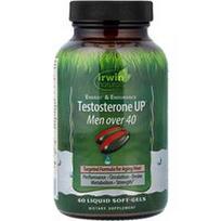 Irwin Naturals, „Testroneo UP®“ vyrams virš 40, 60 skystų minkštųjų kapsulių