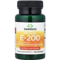 Swanson Vitamins, Natūralus vitaminas E, 134,2 mg (200 TV), 100 minkštųjų kapsulių