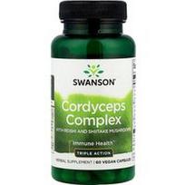Swanson Vitamins, Kordicepso kompleksas su Reishi ir šitake grybais, 60 veganiškų kapsulių