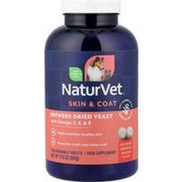 NaturVet, Sausos alaus mielės su omega-3, 6 ir 9, šunims ir katėms, hikorio dūmais rūkyta šoninė, 1000 kramtomųjų tablečių, 500 g