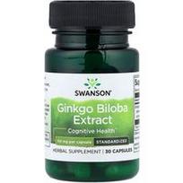 Swanson Vitamins, Ginkmedžio ekstraktas, standartizuotas, 60 mg, 30 kapsulių