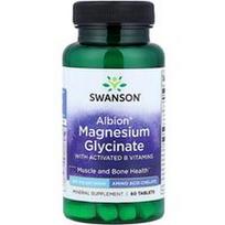 Swanson Vitamins, Albion® magnio glicinatas su aktyvintais B grupės vitaminais, 60 tablečių