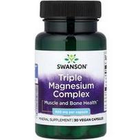 Swanson Vitamins, Trigubas magnio kompleksas, 400 mg, 30 veganiškų kapsulių