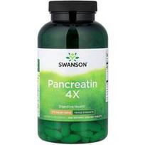 Swanson Vitamins, Pankreatinas 4X, 375 mg, 300 žarnyne tirpstančių tablečių