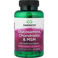 Swanson Vitamins, Gliukozaminas, chondroitinas ir MSM, 120 tablečių