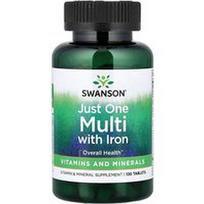 Swanson Vitamins, „Just One Multi“ su geležimi, 130 tablečių
