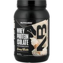 NutraBio, Išrūgų baltymų izoliatas, kreminės vanilės skonio, 907 g