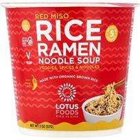Lotus Foods, Ryžių Ramen makaronų sriuba, raudonasis miso, 2 uncijos (57 g)