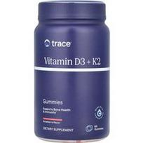 Trace, Vitaminas D3 + K2 guminukai, braškės, 60 guminukų