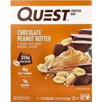 Quest Nutrition, Baltymų batonėlis, šokoladinis žemės riešutų sviestas, 4 batonėliai, po 2.12 uncijos (60 g)