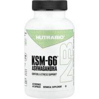 NutraBio, KSM-66®, Ashwagandha, 60 kapsulių (600 mg vienoje kapsulėje)