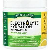 Nature's Truth, Elektrolitų hidratacija + B grupės vitaminai, miltelių mišinys, citrina, 4.3 oz (121 g)