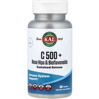 KAL, C 500 + erškėtuogės ir bioflavonoidai, 100 tablečių