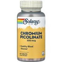 Solaray, Chromo pikolinatas, 500 mcg, 60 tablečių