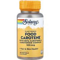 Solaray, Maistinis karotenas™, 500 mcg, 100 minkštųjų kapsulių