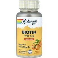 Solaray, Biotino pastilės, natūralių apelsinų skonio, 1000 mcg, 100 pastilių