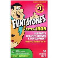 Flintstones, Vaikams skirtas multivitaminas + papildoma geležis, 90 kramtomųjų tablečių