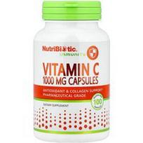 NutriBiotic, Imunitetas, vitaminas C, 1,000 mg, 100 kapsulių be glitimo