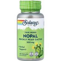 Solaray, Tikros žolelės, nopalis, opuncijos kaktusas, 500 mg, 100 daržovių kapsulių