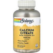 Solaray, Kalcio citratas su vitaminu D-3, 180 kapsulių