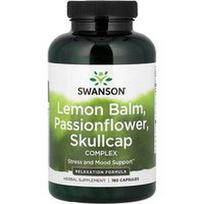 Swanson Vitamins, Melisa, pasiflora, kaukolės kepurės kompleksas, 180 kapsulių