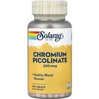 Solaray, Chromo pikolinatas, 200 mcg, 100 tablečių