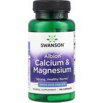 Swanson Vitamins, Albion® kalcis ir magnis, 60 kapsulių