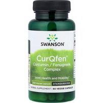 Swanson Vitamins, CurQfen® kurkumino ir ožragės kompleksas, standartizuotas, 500 mg, 60 vegetariškų kapsulių