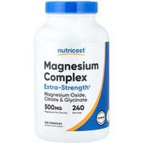 Nutricost, Magnio kompleksas, 500 mg, 240 kapsulių