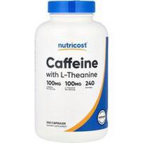 Nutricost, Kofeinas su L-teaninu, 240 kapsulių