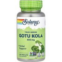Solaray, Tikros žolelės, Gotu Kola, 450 mg, 100 VegCaps