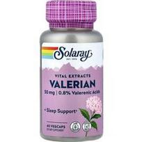 Solaray, Gyvybiškai svarbūs ekstraktai, valerijonas, 60 VegCaps